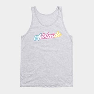 Adelaide: Australian city name in white script font on funky bright background Tank Top